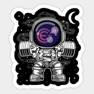 Astronaut Lifting Evergrow EGC Coin To The Moon Crypto Token Cryptocurrency Blockchain Wallet Birthday Gift For Men Women Kids Sticker